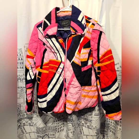 Selene Sport Jackets & Blazers - EUC Selene Sport Colorful Quilted Look Jacket Size Medium